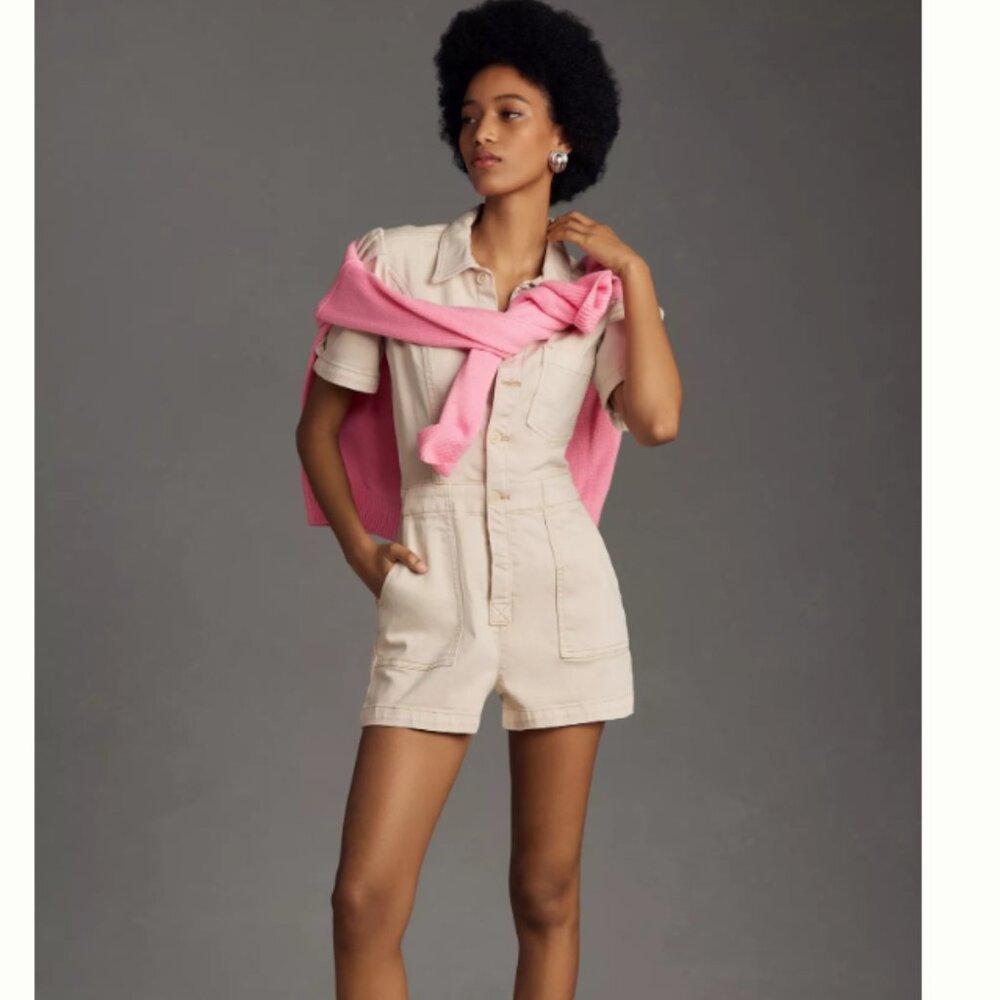 NWT Anthropologie Pilcro The Kit Utility Denim Romper